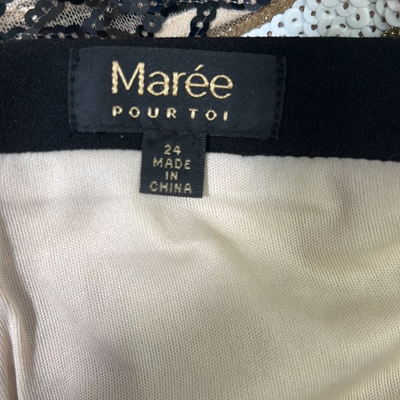 MARE’E POUR TOI ‘Flippy’ ALINE Sequin Skirt Size 24 Black, Brown, White - Picture 5 of 11